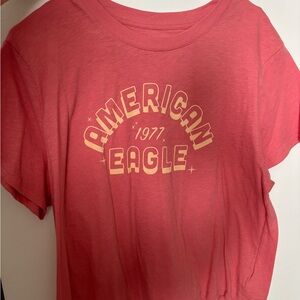 American Eagle Outfitters Coral Graphic Short Sleeve Tee